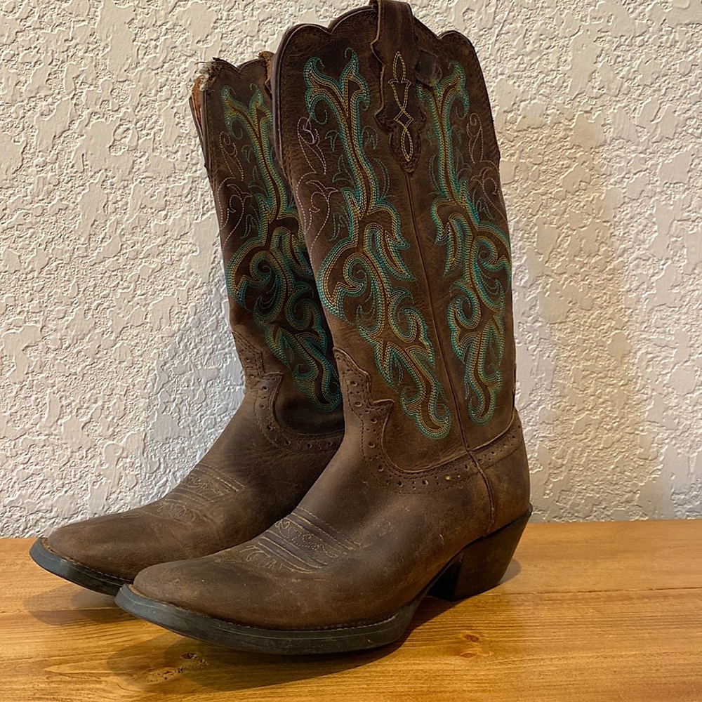 JUSTIN WOMEN'S STAMPEDE DURANT WESTERN BOOTS - SQUARE TOE